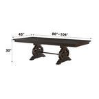 ACME 61030 Maisha Dining Table, Rustic Walnut (1Set/2Ctn)
