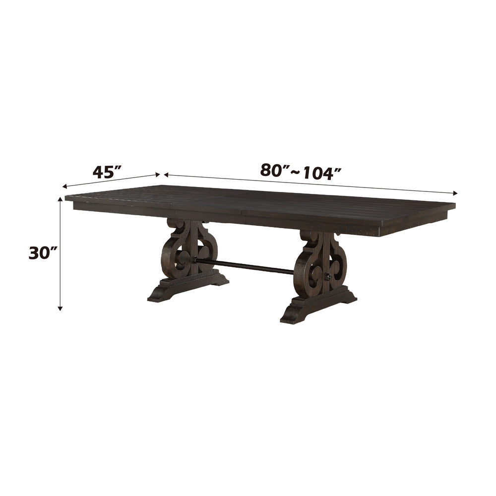 ACME 61030 Maisha Dining Table, Rustic Walnut (1Set/2Ctn)