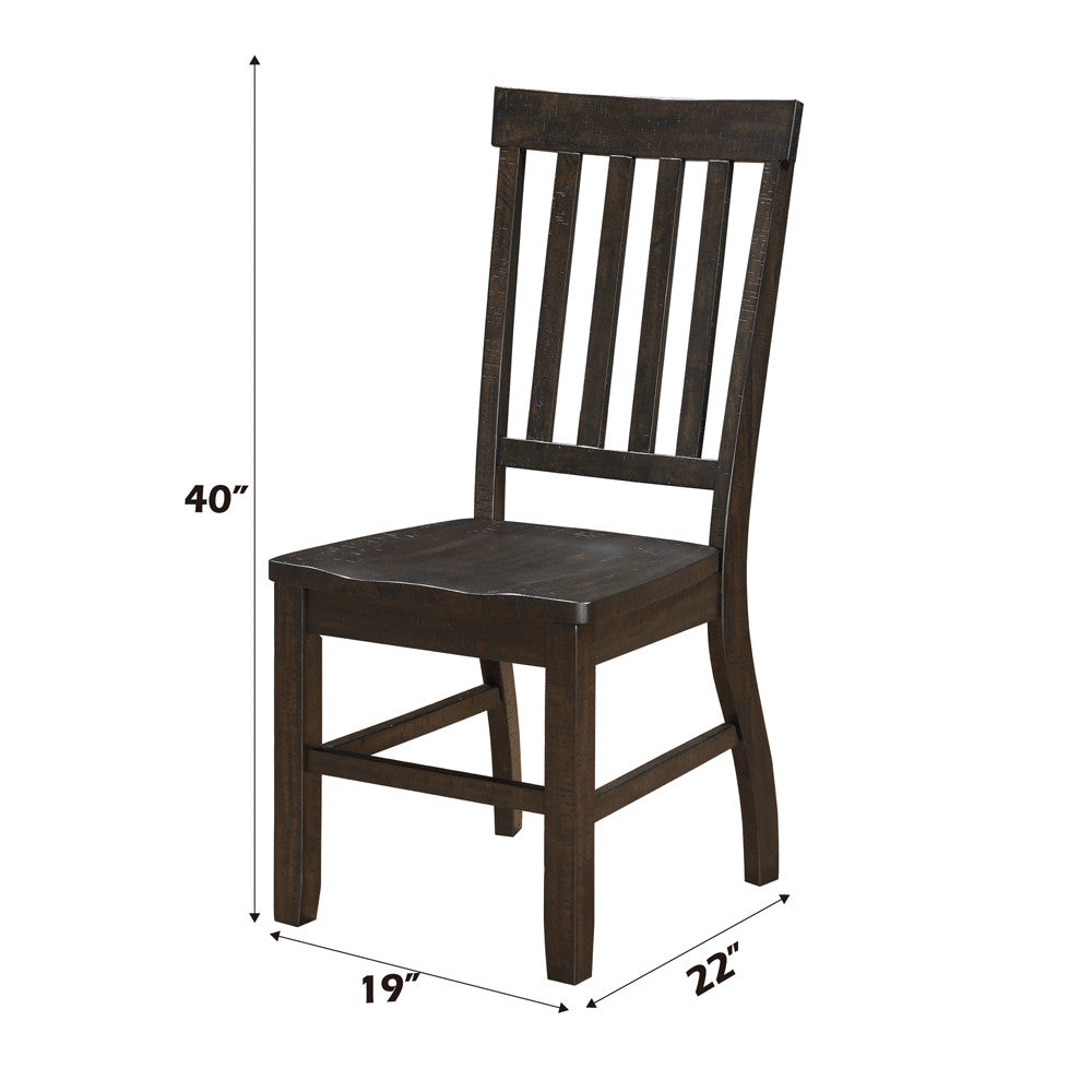 ACME 61032 Maisha Side Chair (Set-2), Rustic Walnut