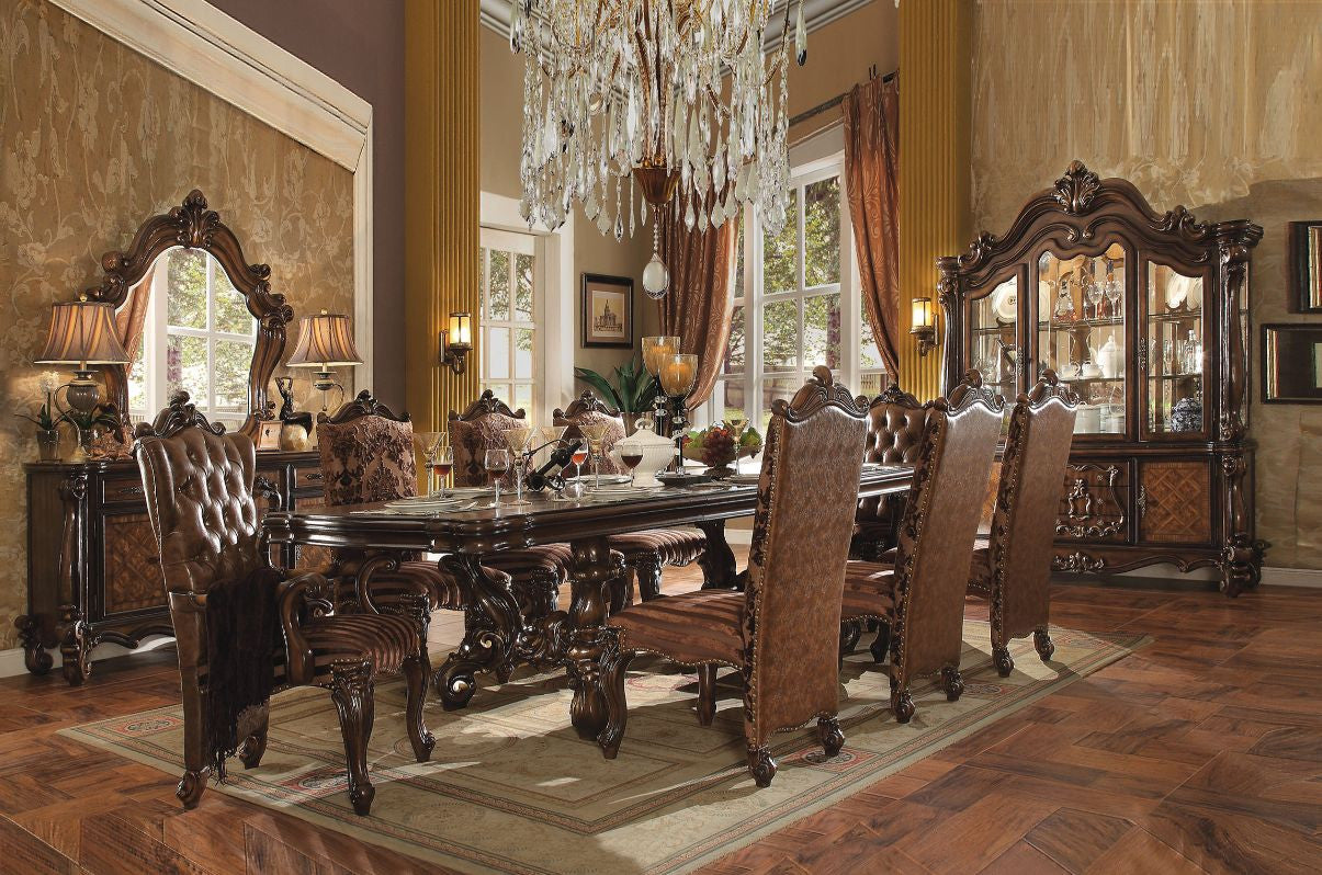 ACME 61100 Versailles Dining Table, Cherry Oak (1Set/2Ctn)
