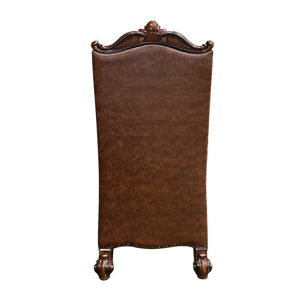 ACME 61102 Versailles Side Chair (Set-2), 2-Tone Brown PU & Fabric  4