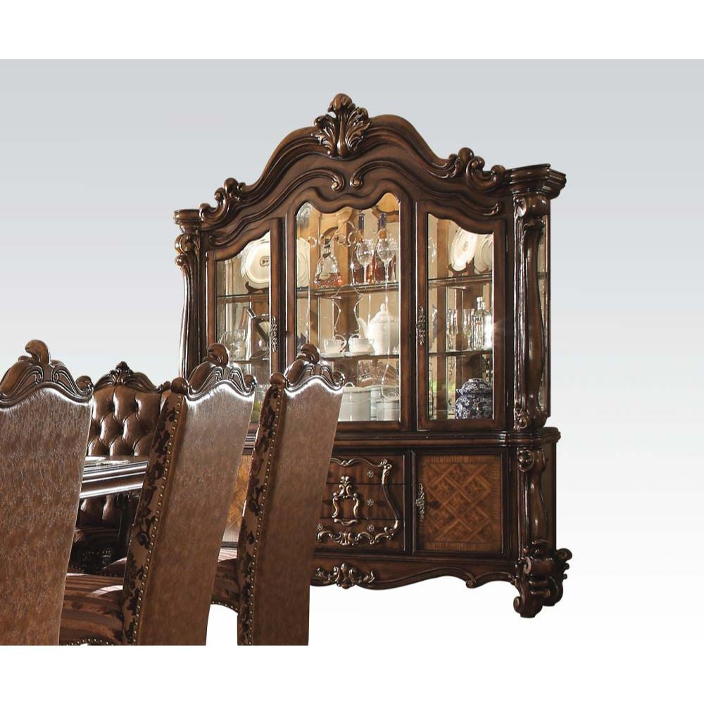 ACME 61104 Versailles Hutch & Buffet, Cherry Oak (1Set/2Ctn)