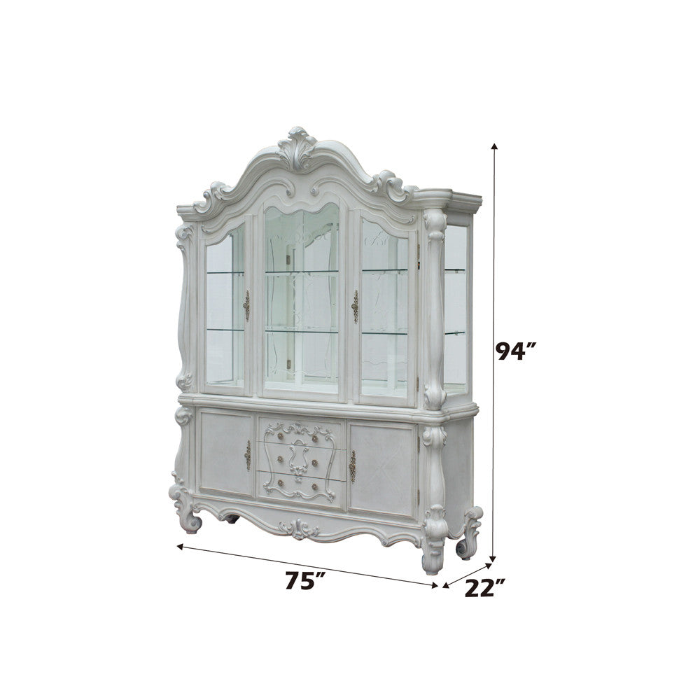 ACME 61134 Versailles Hutch & Buffet, Bone White (1Set/2Ctn)  2