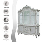 ACME 61134 Versailles Hutch & Buffet, Bone White (1Set/2Ctn)  3