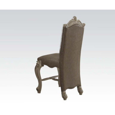 ACME 61152 Versailles Counter Height Chair (Set-2), Vintage Gray PU & Bone White
