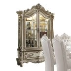 ACME 61153 Versailles Curio Cabinet, Bone White (1Set/2Ctn)  1