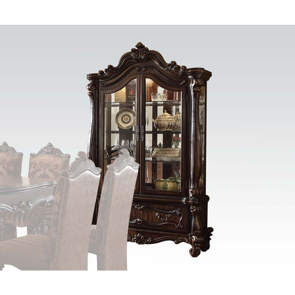 ACME 61158 Versailles Curio Cabinet, Cherry Oak (1Set/2Ctn)