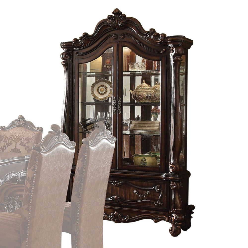 ACME 61158 Versailles Curio Cabinet, Cherry Oak (1Set/2Ctn)  1