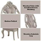 ACME 61282 Ragenardus Side Chair (Set-2), Fabric & Antique White