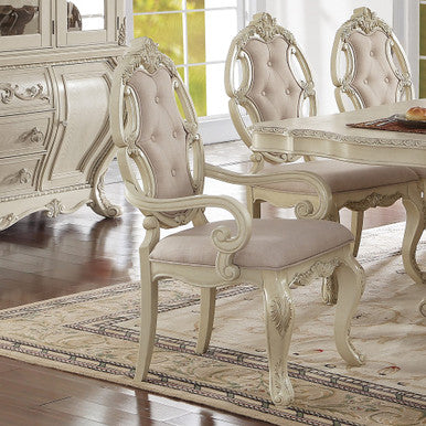 ACME 61283 Ragenardus Arm Chair (Set-2), Fabric & Antique White