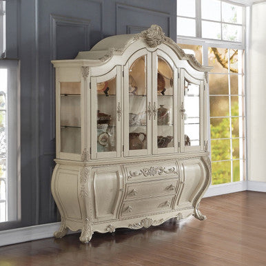 ACME 61284 Ragenardus Hutch & Buffet, Antique White (1Set/2Ctn)