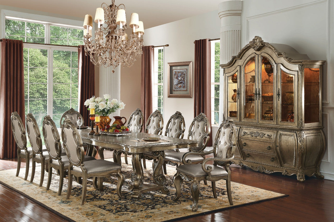 ACME 61290 Ragenardus Dining Table with Double Pedestal, Vintage Oak (1Set/2Ctn)