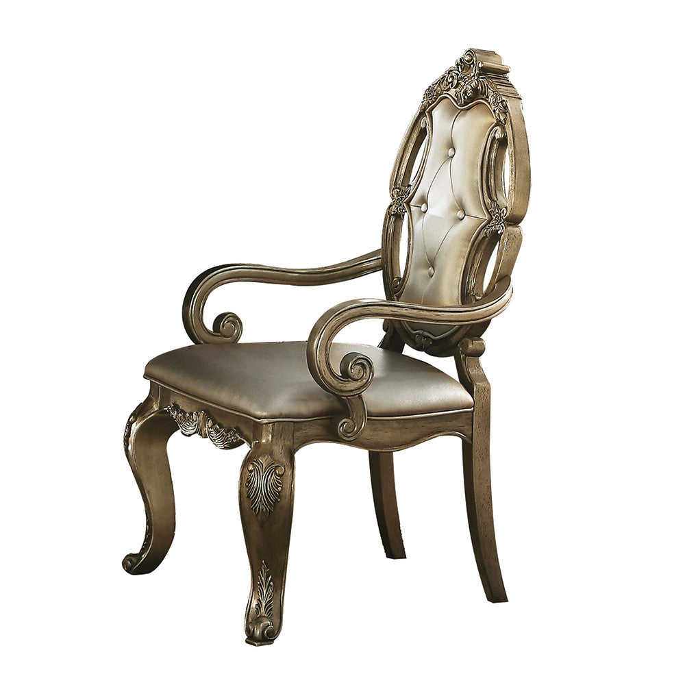 ACME 61293 Ragenardus Arm Chair (Set-2), PU & Vintage Oak