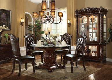 ACME 62010 Vendome Dining Table with Pedestal, Cherry (1Set/3Ctn)