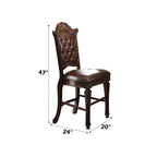 ACME 62034 Vendome Counter Height Chair (Set-2), PU & Cherry