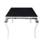 ACME 62070 Fabiola Dining Table, Stainless Steel & Black Glass (1Set/3Ctn)