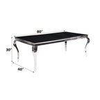 ACME 62070 Fabiola Dining Table, Stainless Steel & Black Glass (1Set/3Ctn)