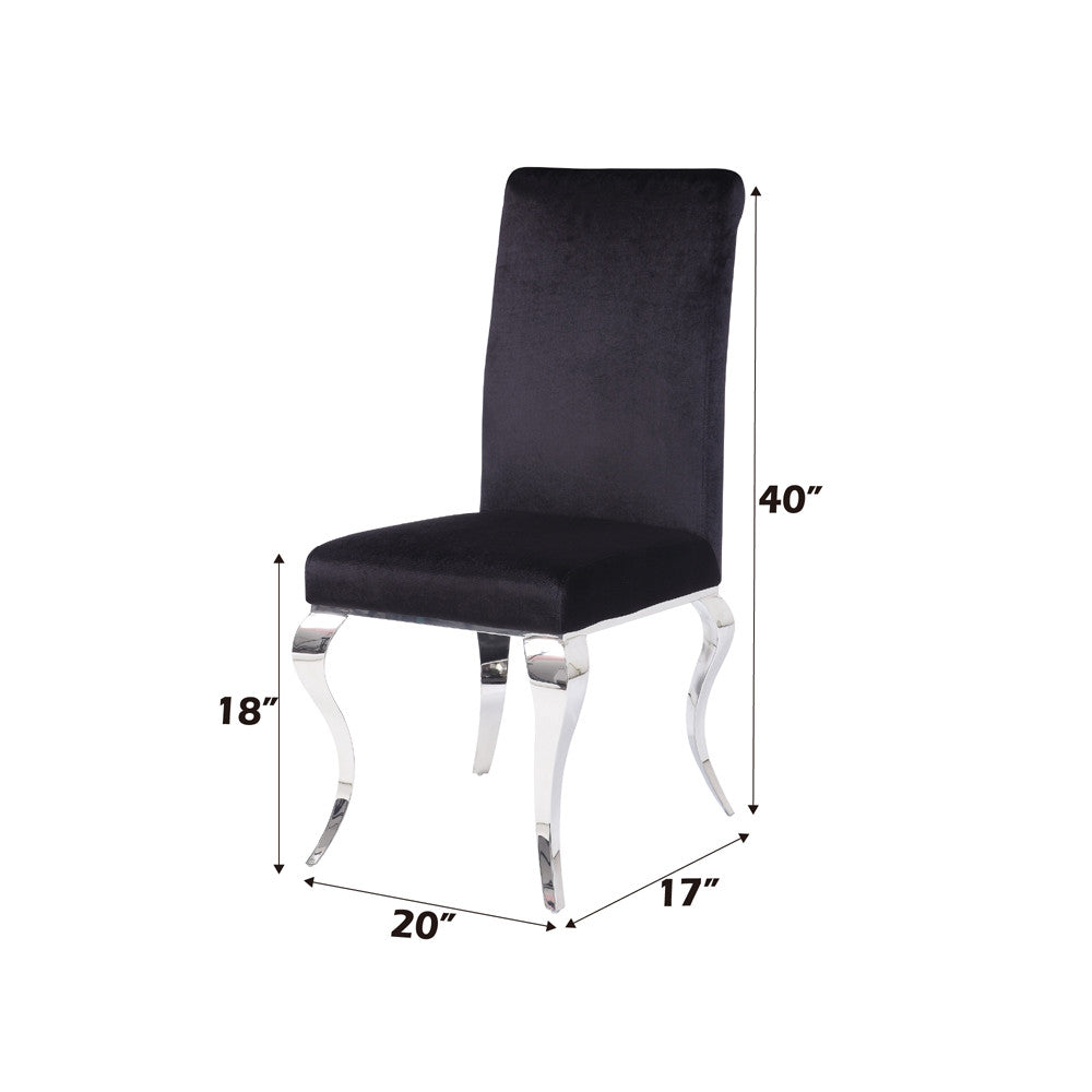 ACME 62072 Fabiola Side Chair (Set-2), Fabric & Stainless Steel