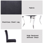 ACME 62072 Fabiola Side Chair (Set-2), Fabric & Stainless Steel