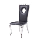 ACME 62078 Cyrene Side Chair (Set-2), PU & Stainless Steel