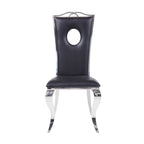 ACME 62078 Cyrene Side Chair (Set-2), PU & Stainless Steel