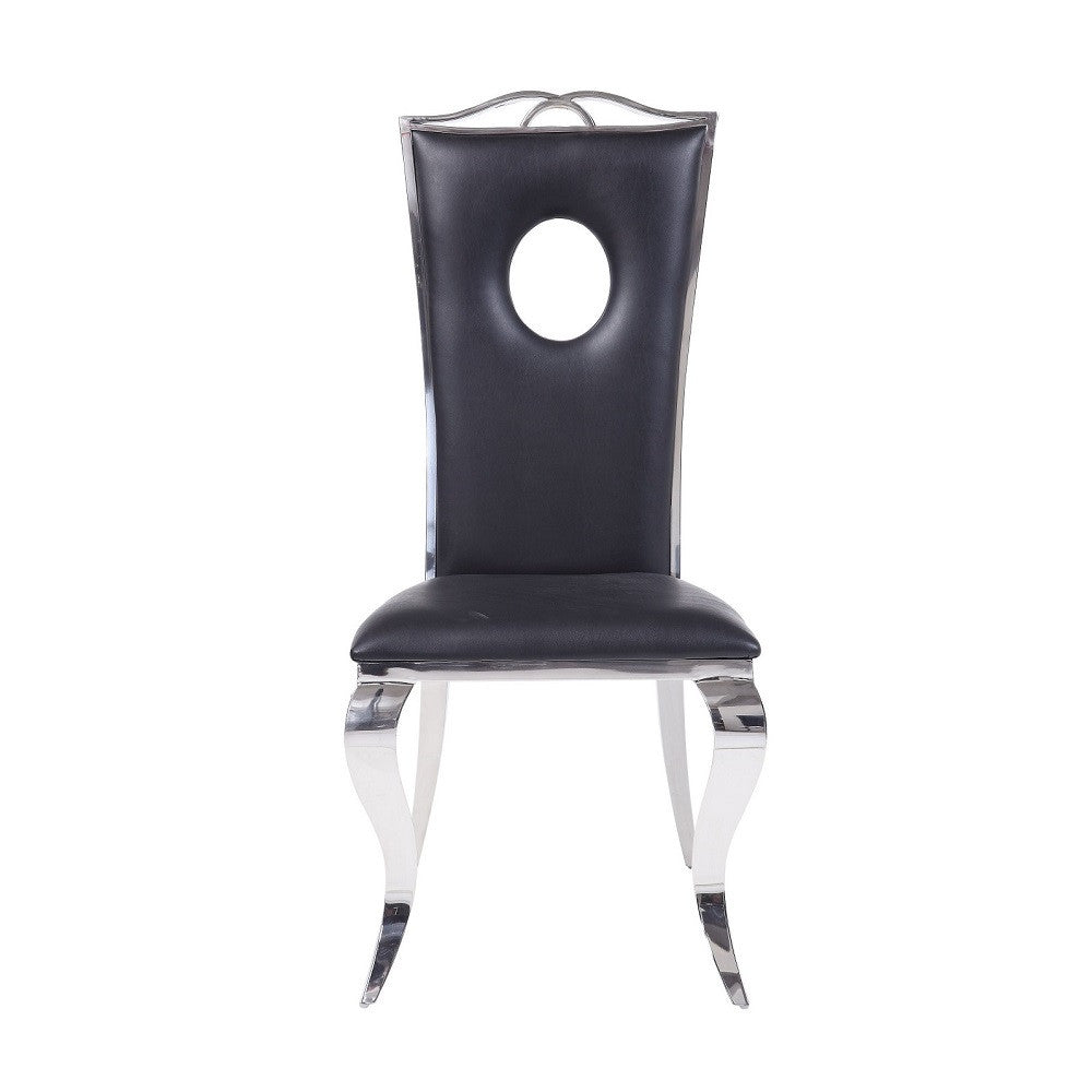 ACME 62078 Cyrene Side Chair (Set-2), PU & Stainless Steel
