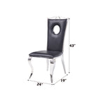 ACME 62078 Cyrene Side Chair (Set-2), PU & Stainless Steel