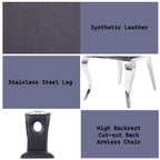 ACME 62078 Cyrene Side Chair (Set-2), PU & Stainless Steel