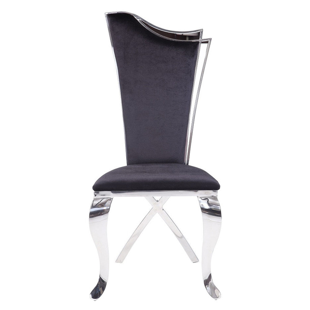 ACME 62079 Cyrene Side Chair (Set-2), Fabric & Stainless Steel