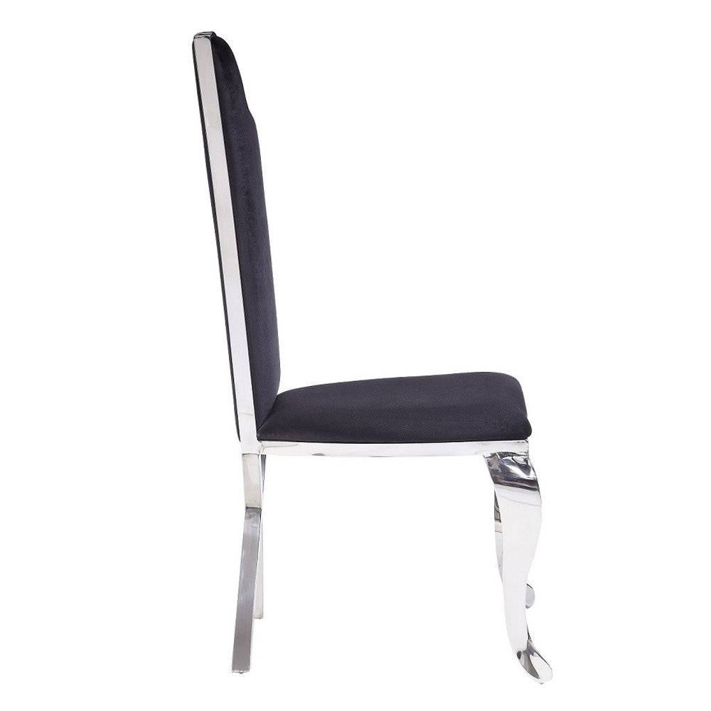 ACME 62079 Cyrene Side Chair (Set-2), Fabric & Stainless Steel
