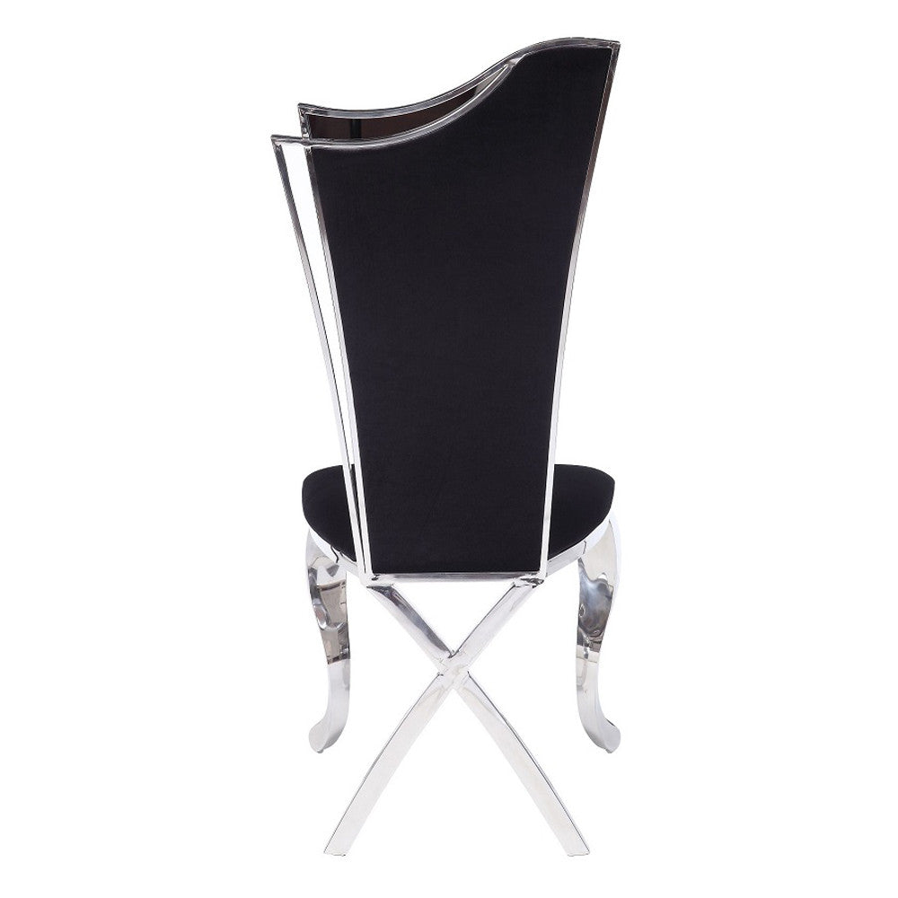 ACME 62079 Cyrene Side Chair (Set-2), Fabric & Stainless Steel