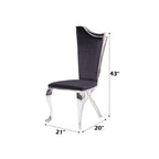 ACME 62079 Cyrene Side Chair (Set-2), Fabric & Stainless Steel