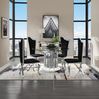 ACME 62079 Cyrene Side Chair (Set-2), Fabric & Stainless Steel