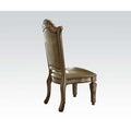 ACME 63003 Vendome Side Chair (Set-2), Bone PU & Gold Patina