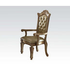 ACME 63004 Vendome Arm Chair (Set-2), Bone PU & Gold Patina