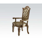 ACME 63004 Vendome Arm Chair (Set-2), Bone PU & Gold Patina
