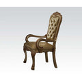 ACME 63154 Dresden Arm Chair (Set-2), Bone PU & Gold Patina