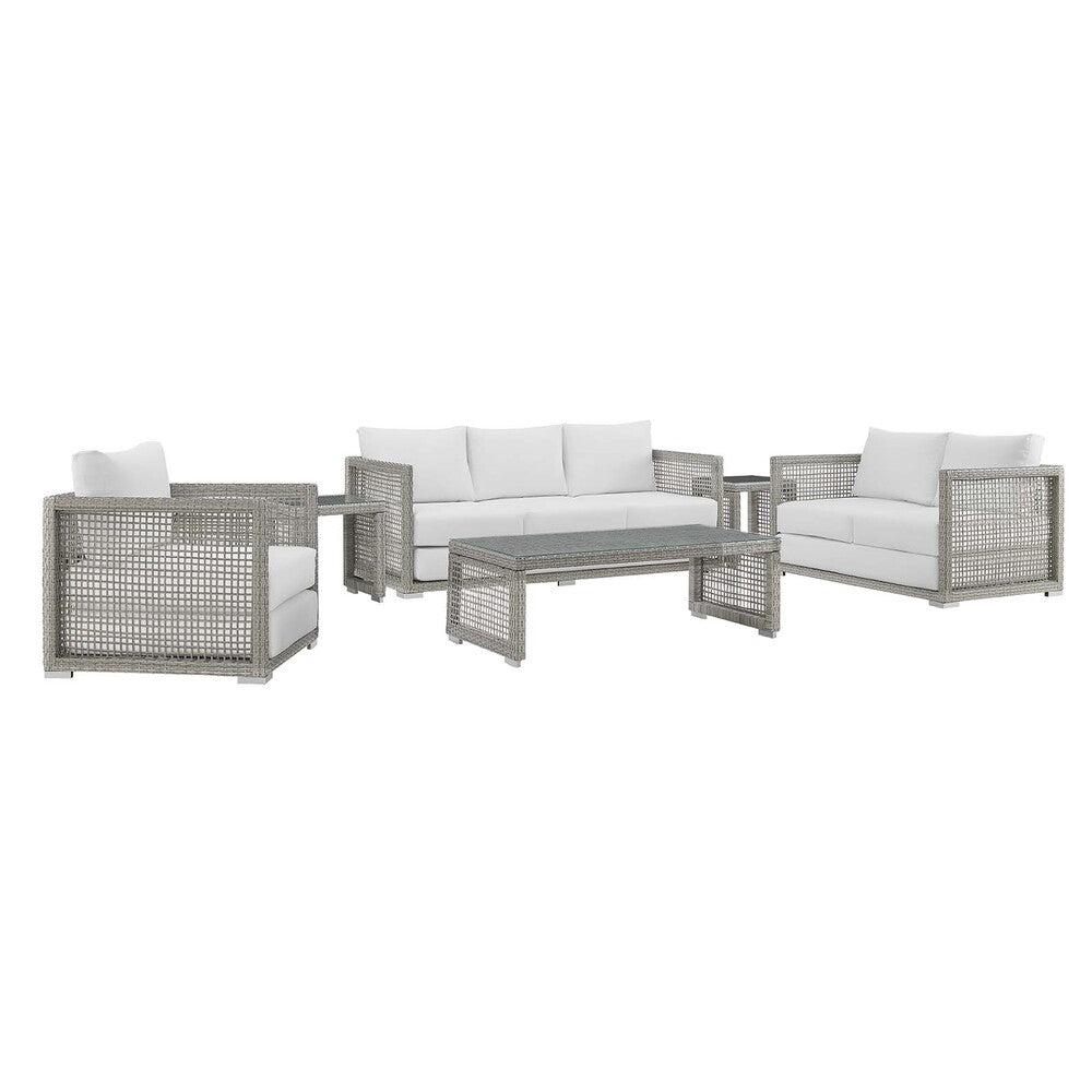 Modway EEI-3559 Aura 6 Piece Outdoor Patio Wicker Rattan Set