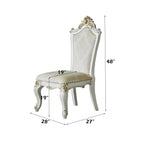 ACME 63462 Picardy Side Chair (Set-2), Fabric/PU & Antique Pearl