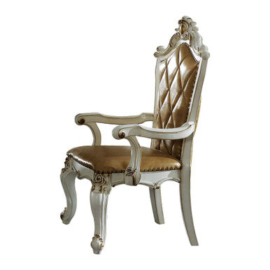 ACME 63463 Picardy Arm Chair (Set-2), PU & Antique Pearl