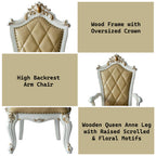 ACME 63463 Picardy Arm Chair (Set-2), PU & Antique Pearl