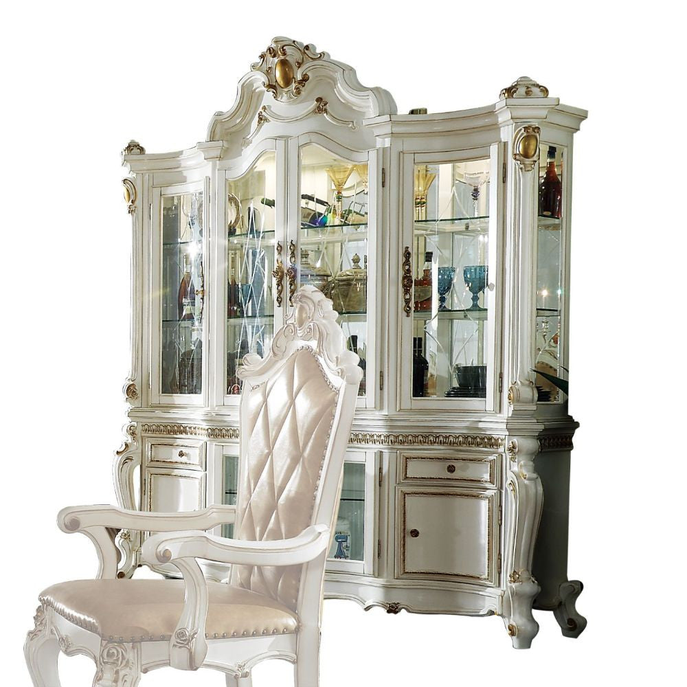 ACME 63464 Picardy Hutch & Buffet, Antique Pearl (1Set/2Ctn)