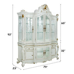 ACME 63464 Picardy Hutch & Buffet, Antique Pearl (1Set/2Ctn)