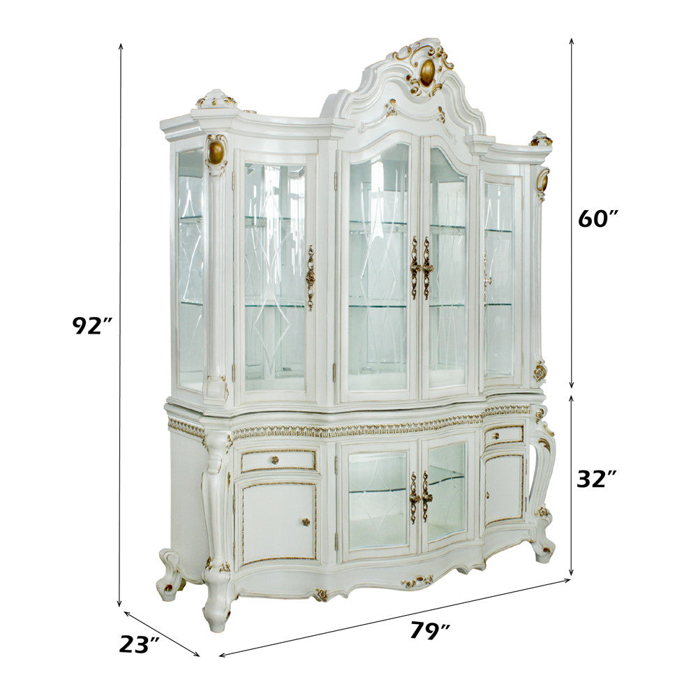 ACME 63464 Picardy Hutch & Buffet, Antique Pearl (1Set/2Ctn)