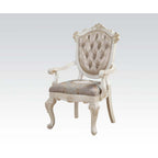 ACME 63543 Chantelle Arm Chair (Set-2), Rose Gold PU & Pearl White