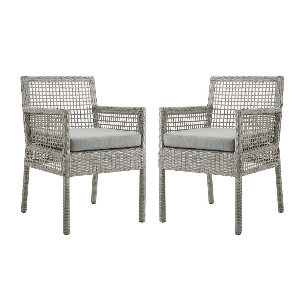 Modway EEI-3561 Aura Outdoor Patio Wicker Rattan Dining Armchair Set of 2