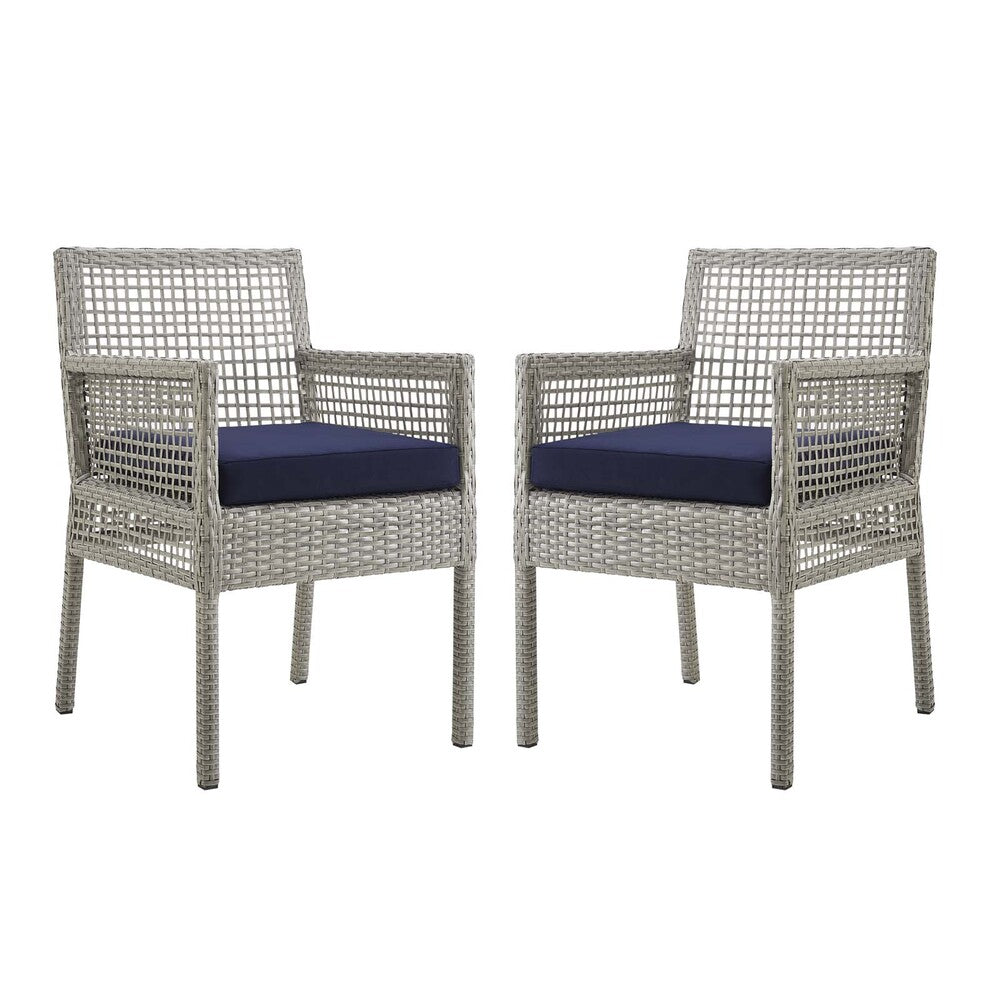 Modway EEI-3561 Aura Outdoor Patio Wicker Rattan Dining Armchair Set of 2