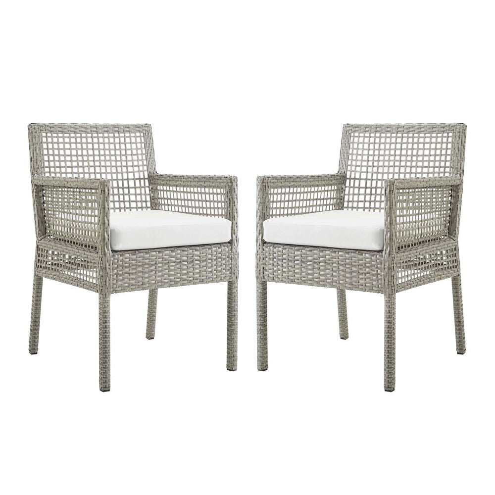 Modway EEI-3561 Aura Outdoor Patio Wicker Rattan Dining Armchair Set of 2
