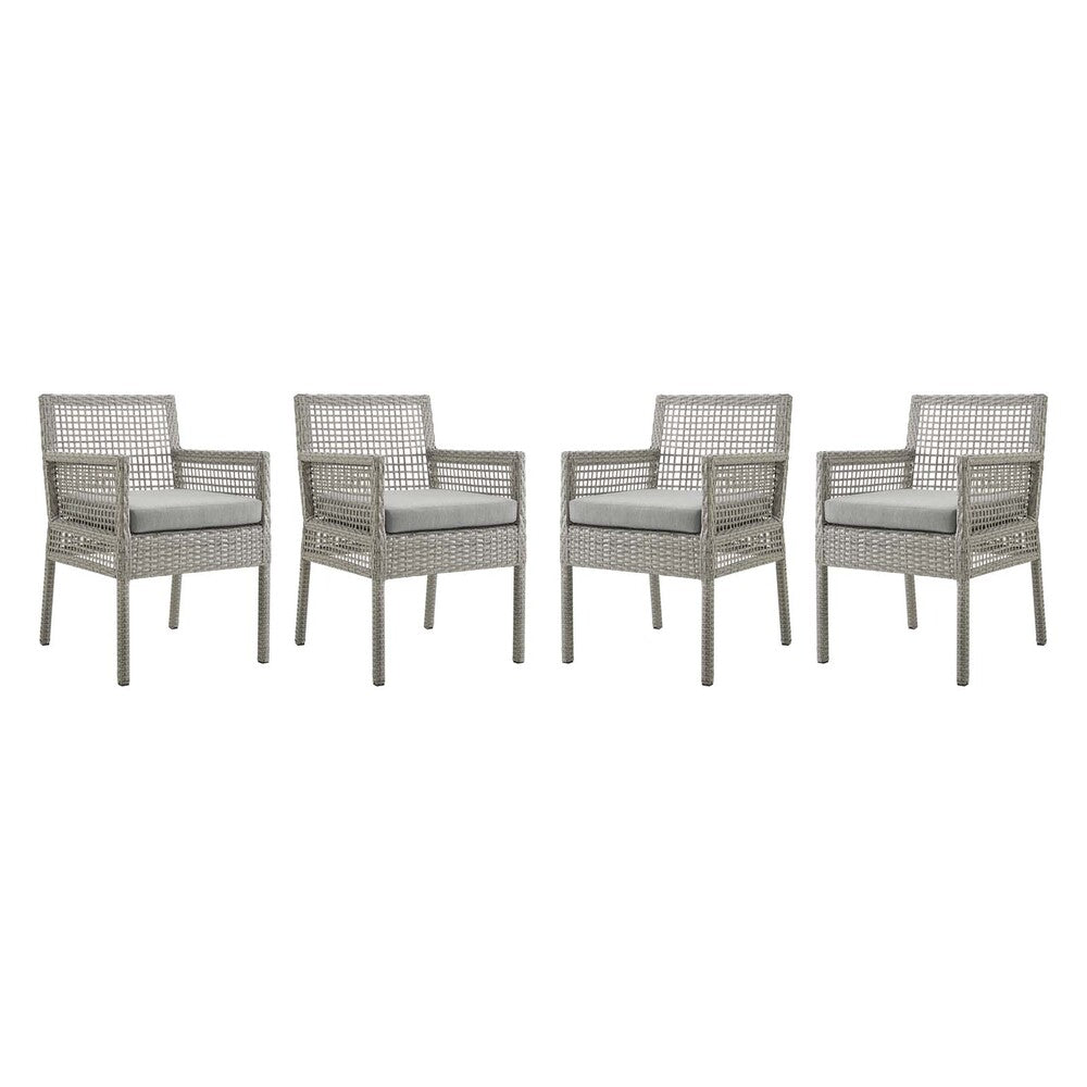 Modway EEI-3594 Aura Outdoor Patio Wicker Rattan Dining Armchair Set of 4