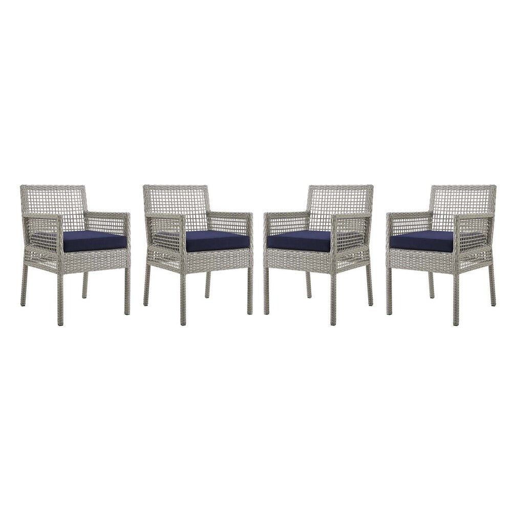 Modway EEI-3594 Aura Outdoor Patio Wicker Rattan Dining Armchair Set of 4